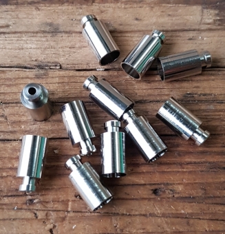 Abschlußhülse / Endkappe,  orig. "Sturmey Archer" Schaltzug, D=6.0/5,0 /4,0mm (mit Rille zum einhängen in Schalter), gedrehte Ausf. 