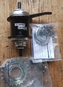 Nabe 2-Gang,"STURMEY ARCHER", schwarz, mit Rücktritt, 36Loch , Einbaumaß 120mm 