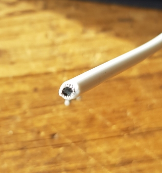 Bowdenzug Außenhülle, weiss, 4,2mm,  m. Gleithülle innen, für Schaltungszüge, SIS- SP für z.B. Shimano Schaltungen 80-90er J. 