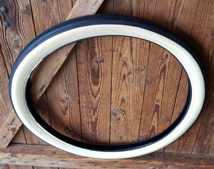 Moped  Reifen"Hutchinson" für VELOSOLEX, 1 3/4-19 (23 x 1.75) , Weisswand !, Längsrillenprofil 