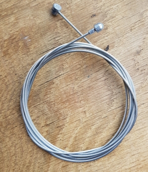 Bremszug Innenzug, mit BEIDSEITIG Standard Birnen- u. Walzennippel, Stahlseil, D=1.5mm, L=205 mm 