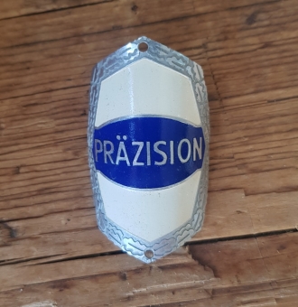 Steuerkopfschild Präzision, 50er Jahre, Originalschild aus Sammlungsbestand, alte Neuware zum Sonderpreis! 