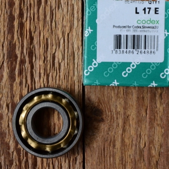 Schulterlager L17 (NN), 17 mm Innenmaß, 40 mm aussen, für Kurbelwelle SACHS-Motor 98ccm, mit Messingkäfig     