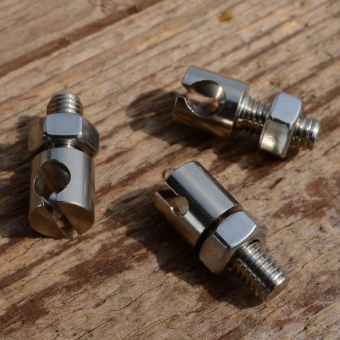 Gegenhalter M6, D=10/6/2.5mm, L=23mm, für Bowdenzug, verchromt 