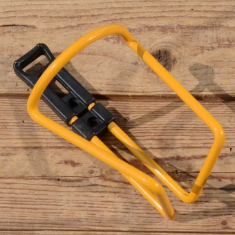 Halter für Trinkflasche, gelb, Alu / Kunststoff, zur Rahmenmontage, NOS 