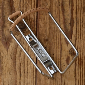 Halter für Trinkflasche "ZEFAL Classic", verchromt, incl. Lederschutz, ohne Schellen 