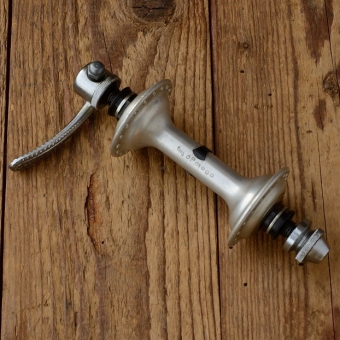 Nabe Vorderrad "OFMEGA", Aluminium, 60/70er Jahre, NOS, 36Loch,  incl. Schnellspannachse 