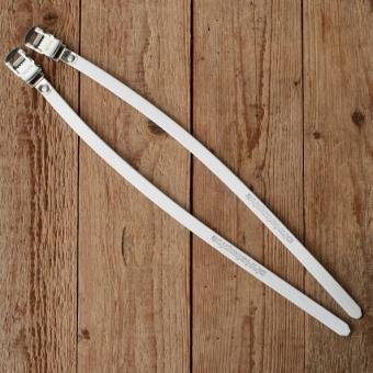 Pedalriemen "CHRISTOPHE / LAPIZE", weiss, Leder, hochwertige Ausführung 