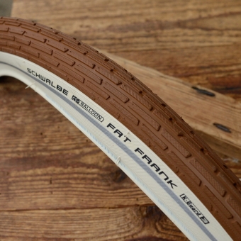 Fahrrad Reifen, 28" x 2.0 (50-622), "SCHWALBE FAT FRANK", Lauffläche braun, seitlich  Weisswand (cremefarben) 