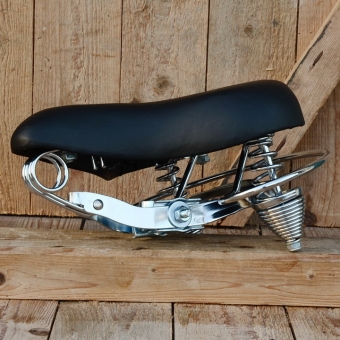 Sattel Cruiser schwarz, Untergestell verchromt 