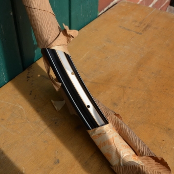 Felge 28 x 1,75 "Mayweg" für Drahtbereifung, 36-loch, Breite 35,5 mm, Schwarz, gold/weiß 