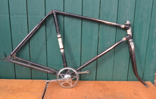 Fahrradrahmen "NSU", 28 Zoll, Herrenausführung, Rahmenhöhe 56 cm, Rahmennummer 050XXX, Originales Tretlager, 50/60er Jahre 