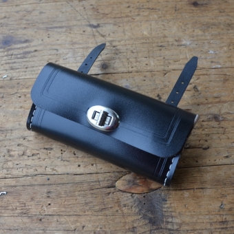 Werkzeugtasche, Lefa, schwarz, Beschläge vernickelt 