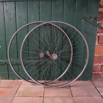 Laufradsatz 28 Zoll, "Schürmann" Felgen verchromt mit Patina, 60/70er Jahre 