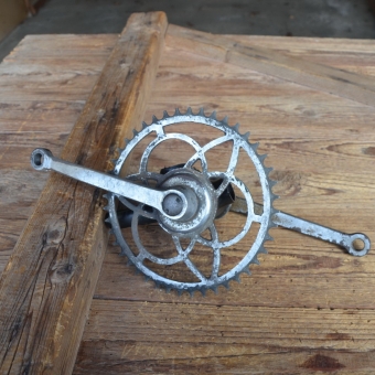 Tretlager 'Glockenausf.' orig. 30er Jahre, verchromt, gebraucht, Zustand s. Bilder 