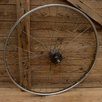 Hinterrad 28" x 1 5/8, (622x18), Chrom, Breite 26 mm,  36-Loch, Stahl verchromt 