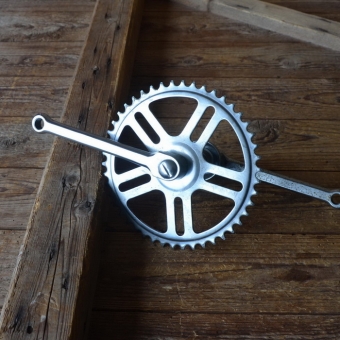 Tretlager Glockenausf., orig. 70er Jahre, verchromt, gebraucht, Zustand s. Bilder 