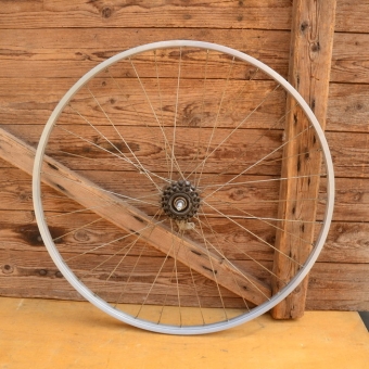 Laufrad 28 x 1,75, Aluminium, ca. 1950, F&S Torpedo Nabe 