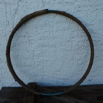 Drahtfelge 28 Zoll, 36-loch, grüngrau mit Linierung grün-weiß 