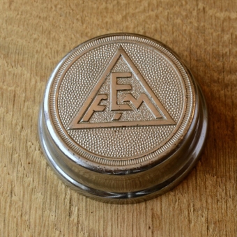 Fahrrad/Moped Klingel Deckel "EFM", orig. 50er Jahre, verchromt, ohne Unterteil, ggf. Gebrauchsspuren, siehe Bilder 