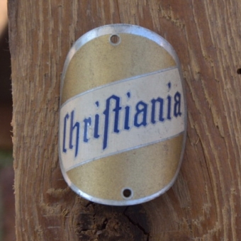 Steuerkopfschild CHRISTIANIA, 30-50er Jahre, Originalschild aus Sammlungsbestand 