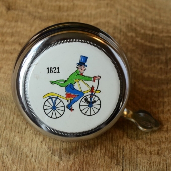 Fahrrad/Moped Klingel Deckel "1821", orig. 70er Jahre, verchromt, ohne Unterteil, ggf. Gebrauchsspuren, siehe Bilder 