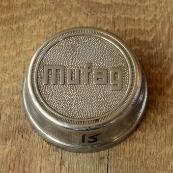 Fahrrad/Moped Klingel Deckel " MUFAG", orig. 50er Jahre, verchromt, ohne Unterteil, ggf. Gebrauchsspuren, siehe Bilder 