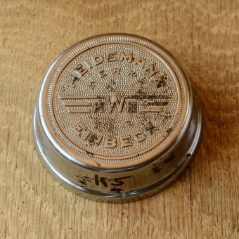 Fahrrad/Moped Klingel Deckel "HEIDEMANN WERKE EINBECK", orig. 50er Jahre, verchromt, ohne Unterteil, siehe Bilder 