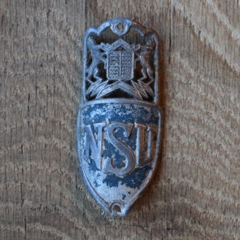 Steuerkopfschild NSU, 30er Jahre, Originalschild aus Sammlungsbestand 