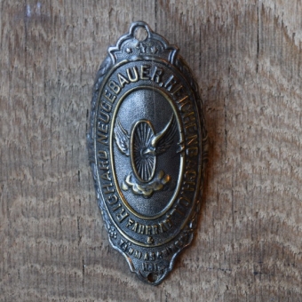 Steuerkopfschild Richard Neugebauer Reichenbach, 10-20er Jahre, Originalschild aus Sammlungsbestand 