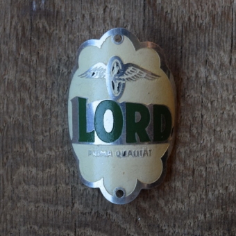 Steuerkopfschild Lord, 30-50er Jahre, Originalschild aus Sammlungsbestand 