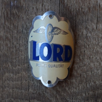 Steuerkopfschild Lord, 30-50er Jahre, Originalschild aus Sammlungsbestand 