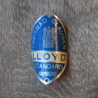 Steuerkopfschild Lloyd, 30er Jahre, Originalschild aus Sammlungsbestand 