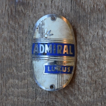 Steuerkopfschild Admiral Luxus, 30-50er Jahre, Originalschild aus Sammlungsbestand 