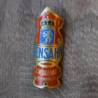 Steuerkopfschild Lensahn Oldenburg, 30-50er Jahre, Originalschild aus Sammlungsbestand 