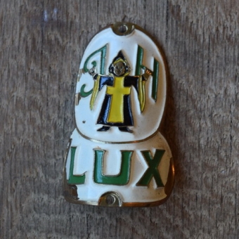 Steuerkopfschild Lux, 50er Jahre, Originalschild aus Sammlungsbestand 