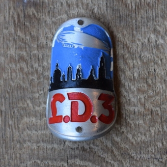 Steuerkopfschild L.D.3 Zeppelin, 30er Jahre, Originalschild aus Sammlungsbestand 