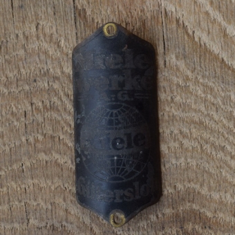Steuerkopfschild Miele, 50er Jahre, Originalschild aus Sammlungsbestand 