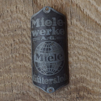 Steuerkopfschild Miele, 40-50er Jahre, Originalschild aus Sammlungsbestand 