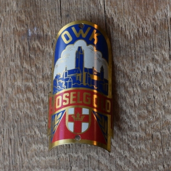 Steuerkopfschild Moselgold, 50er Jahre, Originalschild aus Sammlungsbestand 