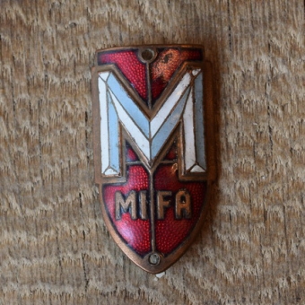 Steuerkopfschild Mifa, 30-50er Jahre, Originalschild aus Sammlungsbestand 