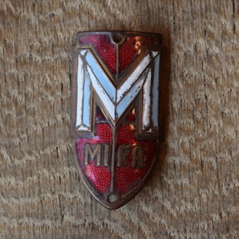 Steuerkopfschild Mifa, 30-50er Jahre, Originalschild aus Sammlungsbestand 