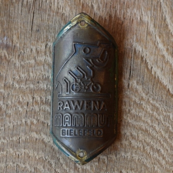 Steuerkopfschild Mammut Ravena, 50er Jahre, Originalschild aus Sammlungsbestand 