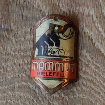 Steuerkopfschild Mammut, 30er Jahre, Originalschild aus Sammlungsbestand 