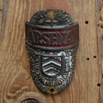 Steuerkopfschild  ARSENAL, Bielefeld, 30-50er Jahre, Originalschild aus Sammlungsbestand 