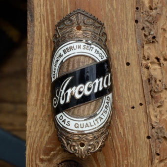 Steuerkopfschild  ARCONA, Berlin, 20er Jahre, Originalschild aus Sammlungsbestand 