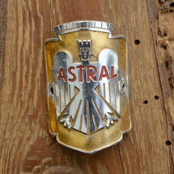 Steuerkopfschild  ASTRAL, Nürnberg, 30-50er Jahre, Originalschild aus Sammlungsbestand 