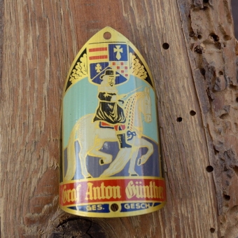 Steuerkopfschild GRAF ANTON GÜNTHER, 30-50er Jahre, Originalschild aus Sammlungsbestand 