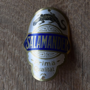 Steuerkopfschild Salamander, 30-50er Jahre, Originalschild aus Sammlungsbestand 