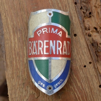 Steuerkopfschild BÄRENRAD, 30-50er Jahre, Originalschild aus Sammlungsbestand 